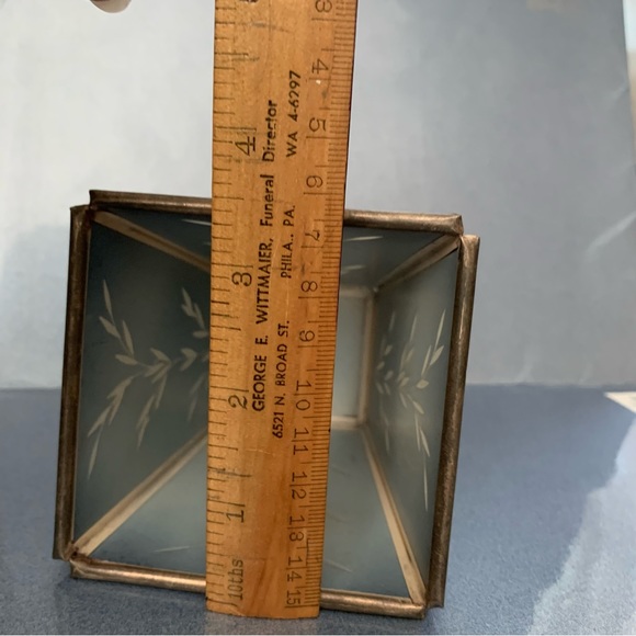 Etched Mirrored Votive Holders ~ Pair ~ Made in India ~ Metal Frame ~Lovely Glow - Picture 5 of 8